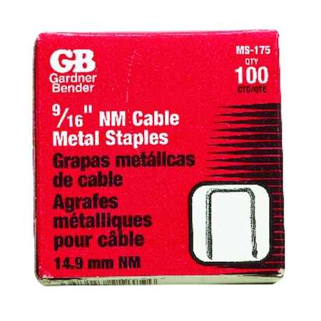 Gardner Bender Gardner Bender 1/2 in. W Metal Cable Staple 100 pk MS-150